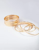 Gold Plain & Pattern Bracelet Pack