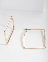 Gold Small Square Hoop Earrings