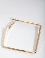 Gold Small Square Hoop Earrings