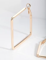 Gold Small Square Hoop Earrings