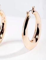 Gold Classic Smooth Hoop Earrings