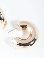 Gold Mini Chubby Hoop Earrings