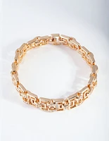 Gold Diamante Maze Clasp Bracelet