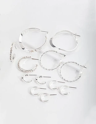 Silver Multi Choice Hoop Earring 6-Pack