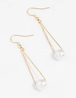 Gold Pearl Textured Cut-Out Earrings