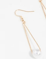 Gold Pearl Textured Cut-Out Earrings