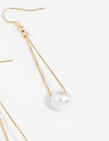 Gold Pearl Textured Cut-Out Earrings