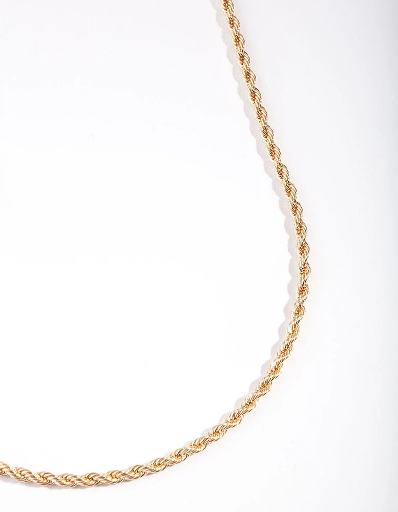 Gold Twisted Chain Necklace