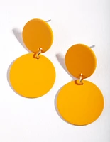 Orange Matte Double Disc Earrings