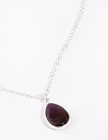 Silver Double Layered Amethyst Necklace