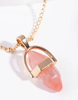 Gold Small Shard Topaz Stone Necklace