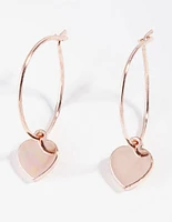 Rose Gold Mini Heart Hoop Earrings