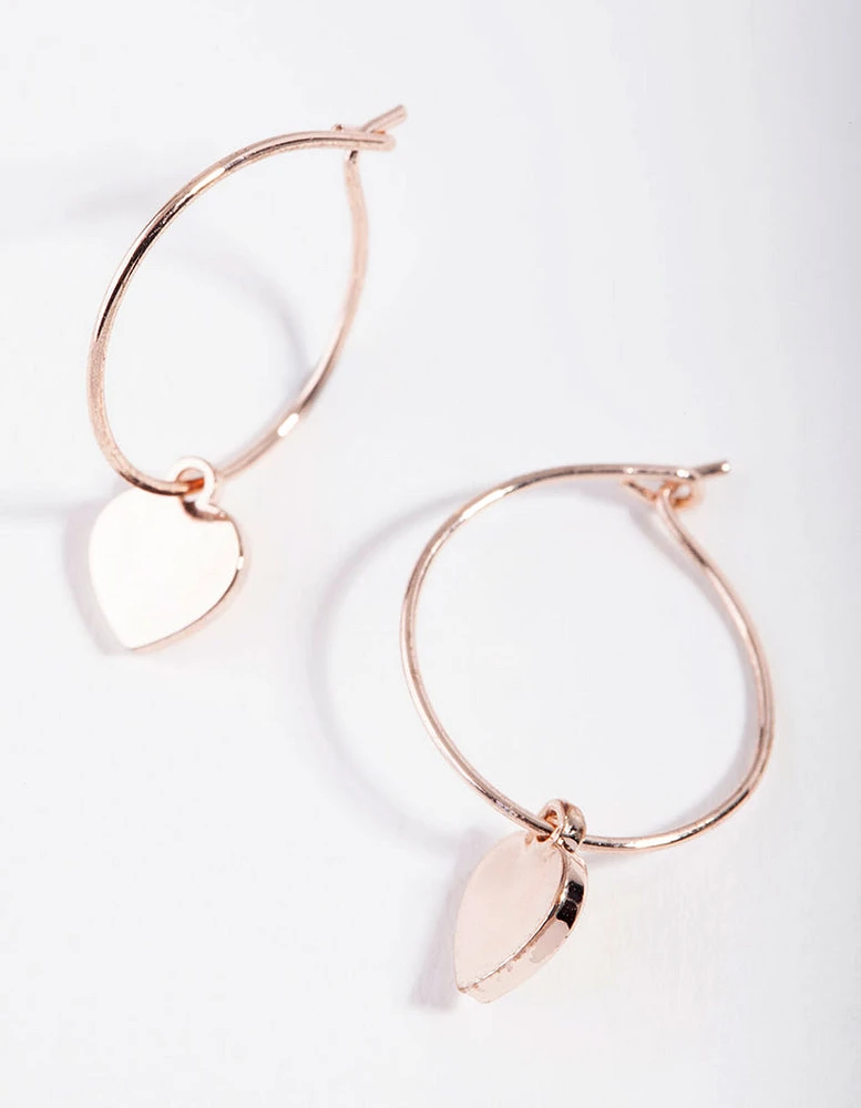 Rose Gold Mini Heart Hoop Earrings