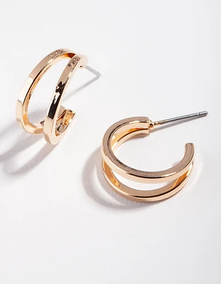 Gold Double Hoop Earrings