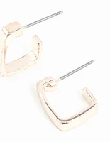 Rose Gold Thick Square Hoop Earrings