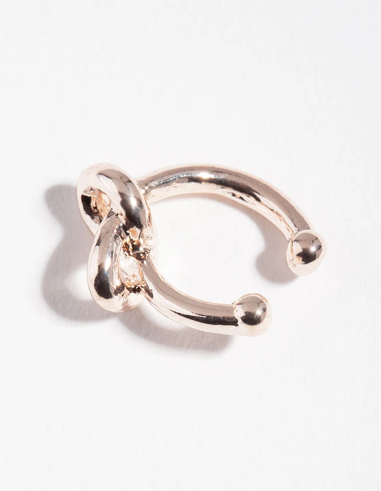 Rose Gold Knot Ear Cuff