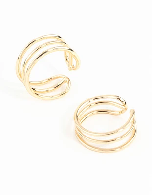 Gold Triple Line Ear Cuff Pack