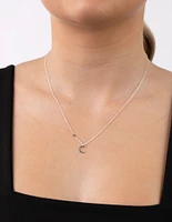 Sterling Silver Asymmetrical Celestial Necklace