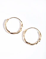 Gold Plated Sterling Silver 13mm Twist Hoop Earrings