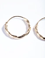 Gold Plated Sterling Silver 13mm Twist Hoop Earrings