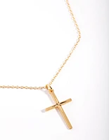 Sterling Silver Gold Cross Necklace