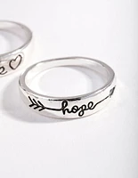 Silver Inspirational Word Ring Pack