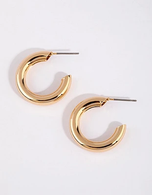 Gold Chubby Huggie Earrings