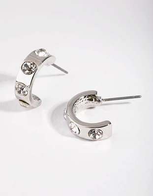 Silver Chubby Spaced Earrings