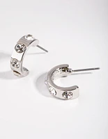 Silver Chubby Spaced Earrings