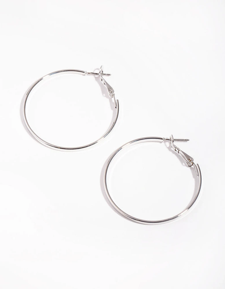 Silver Large Hoop Earrings