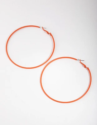 Matte Open Motor Medium Fine Hoop Earrings