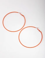 Matte Open Motor Medium Fine Hoop Earrings