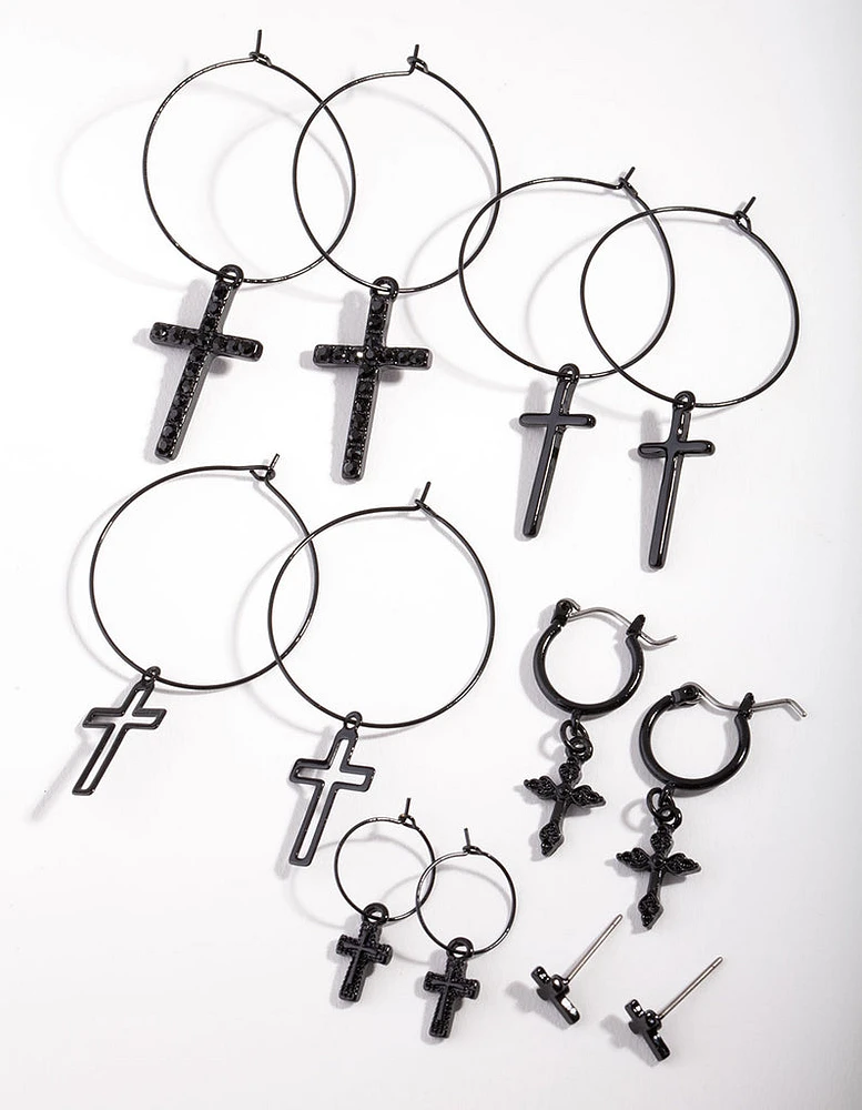 Black Cross Earring Pack