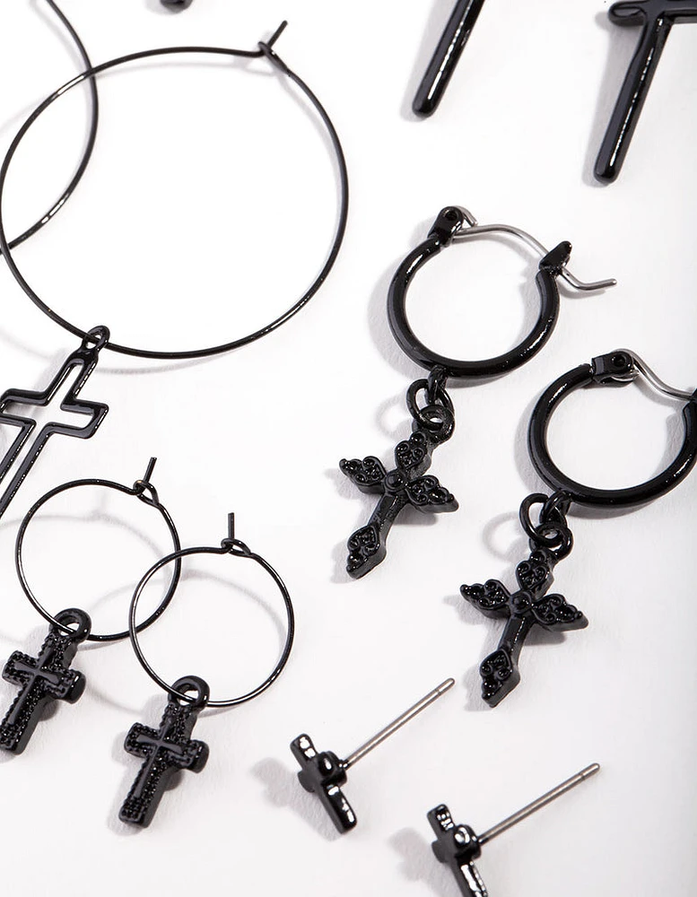 Black Cross Earring Pack