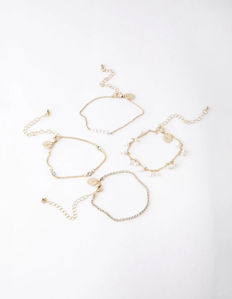 Gold Pearl Jingle Bracelet Pack