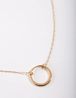 Gold Plated Sterling Silver Open Circle Necklace