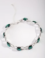 Silver Statement Emerald Choker