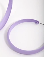 Lilac Matte 60mm Hoop Earrings