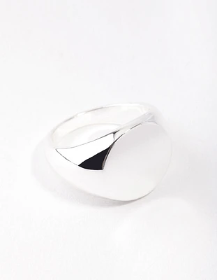 Silver Plated Plain Signet Ring