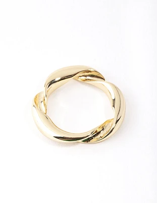 Gold Plated Twist Band Ring