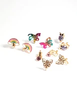 Kids Gold Fairy Tale Clip 5-Pack Earring