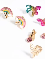 Kids Gold Fairy Tale Clip 5-Pack Earring