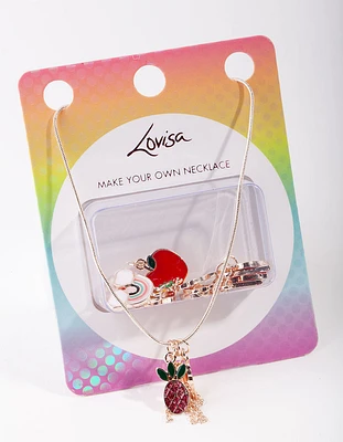 Kids Rose Gold Make Your Own Fruit Necklace Giftbox