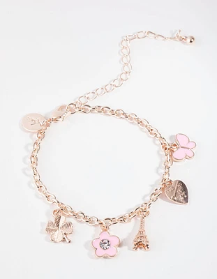 Kids Rose Gold Eiffel Tower Bracelet