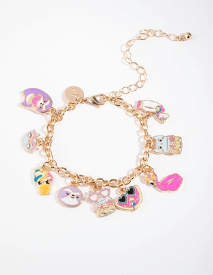 Kids Gold Multi Charm Bracelet