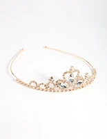 Kids Gold Diamante Tiara Headband