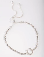 Silver Horse Shoe Cup Chain Bracelet