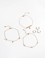 Rose Gold Dainty Toe & Anklet Set