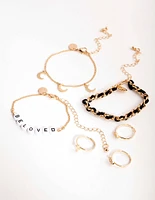 Gold Beloved Toe & Anklet Set