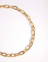 Gold Small Rectangle Link Choker